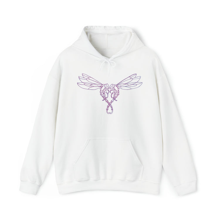 White Dragonfly Hooded Sweatshirt